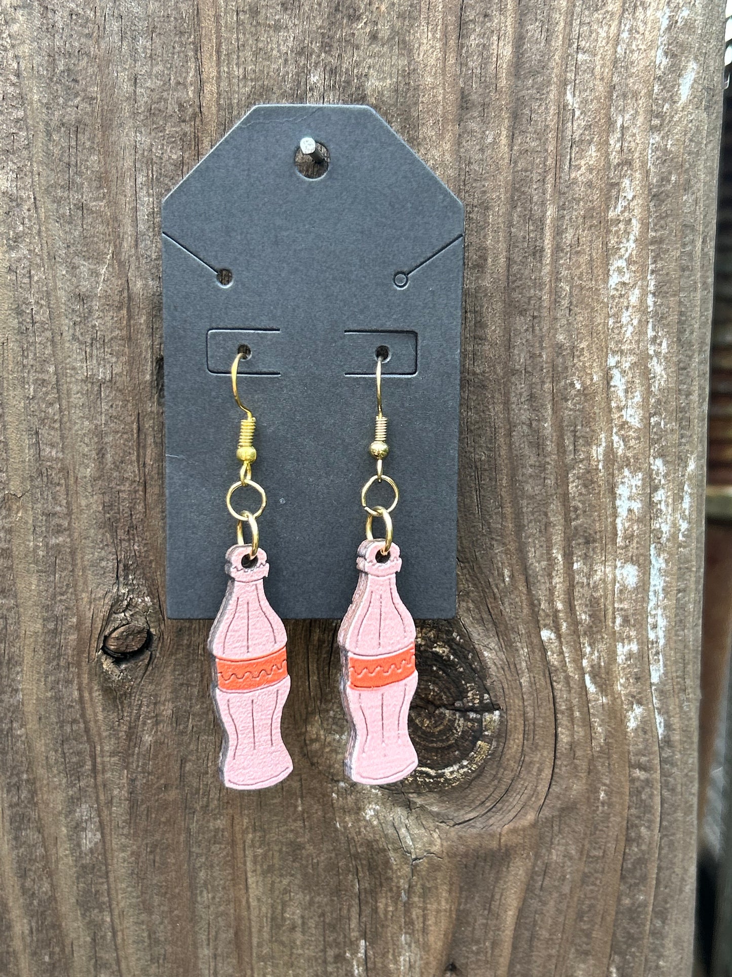 Wooden Soda Bottle Earrings