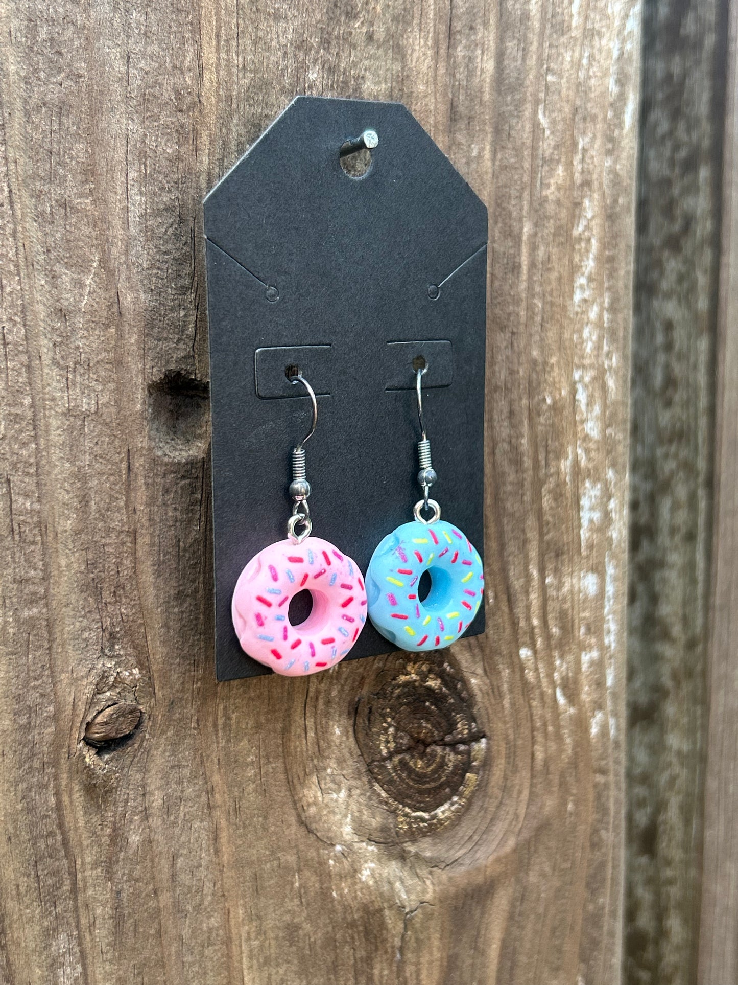 Donut Earrings (Blue & Pink)