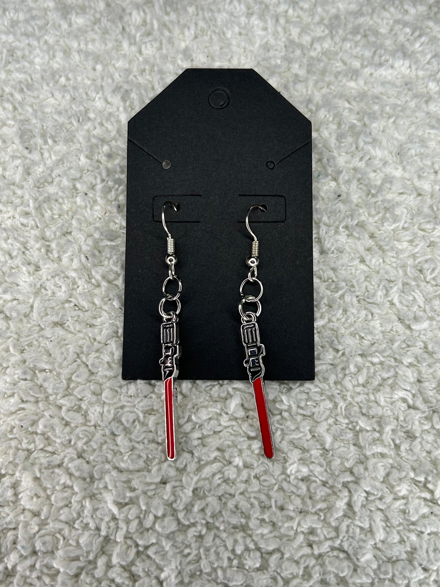 Red Lightsaber Earrings