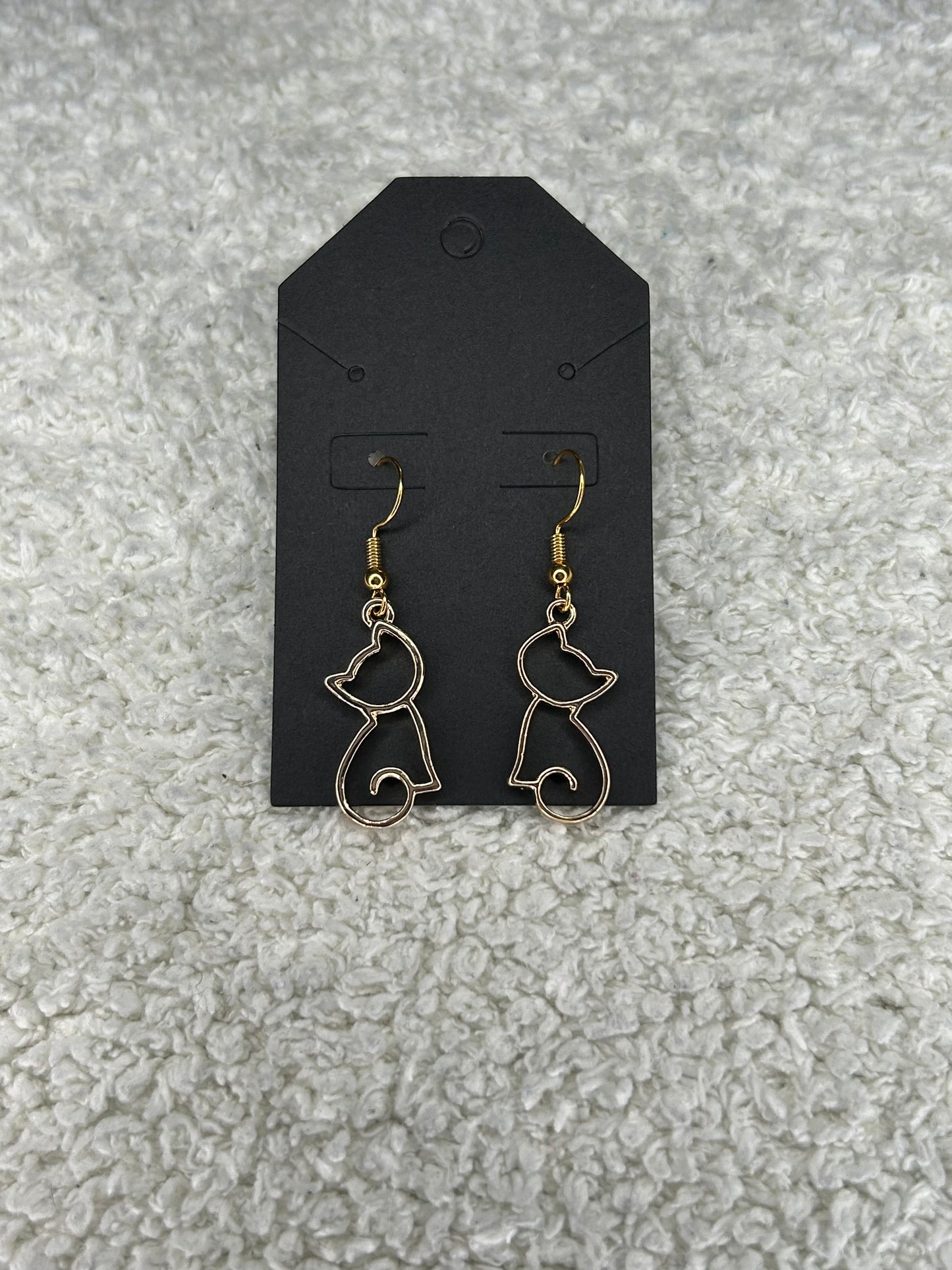 Gold Cat Earrings