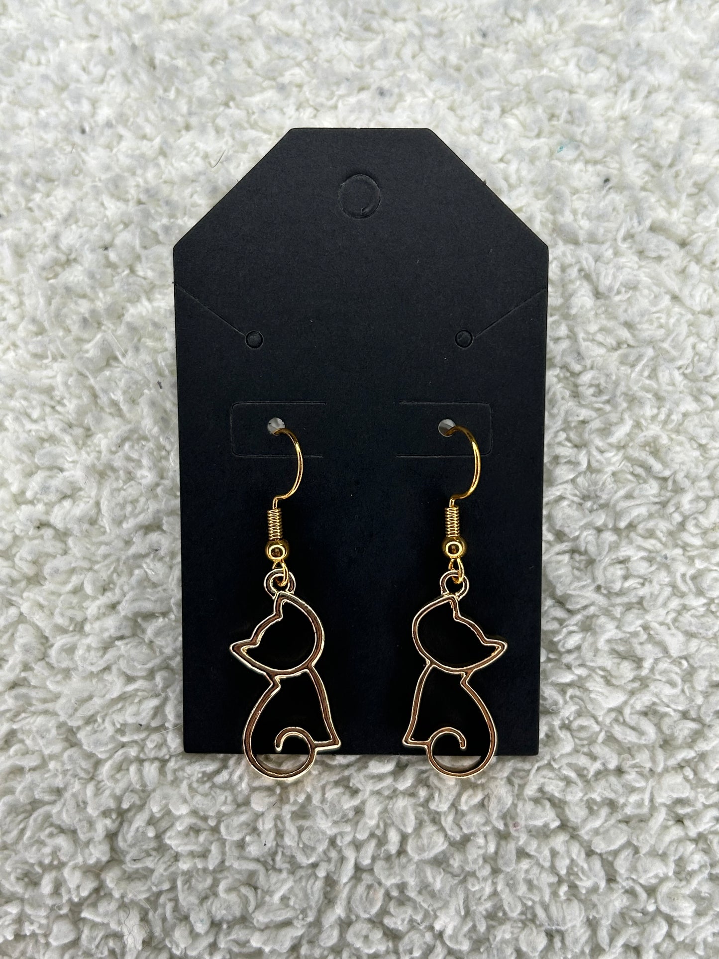 Gold Cat Earrings
