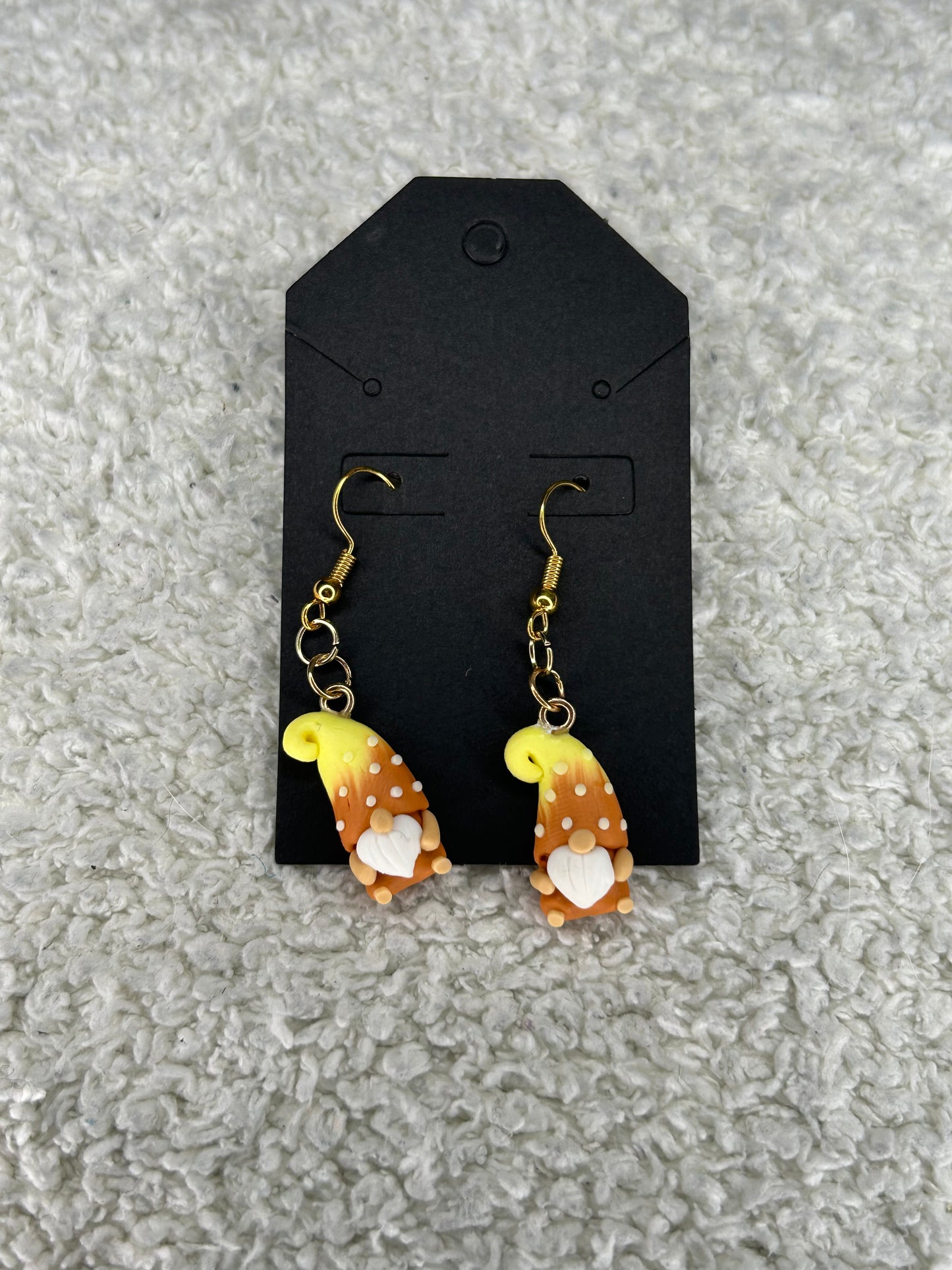 Orange Gnome Earrings