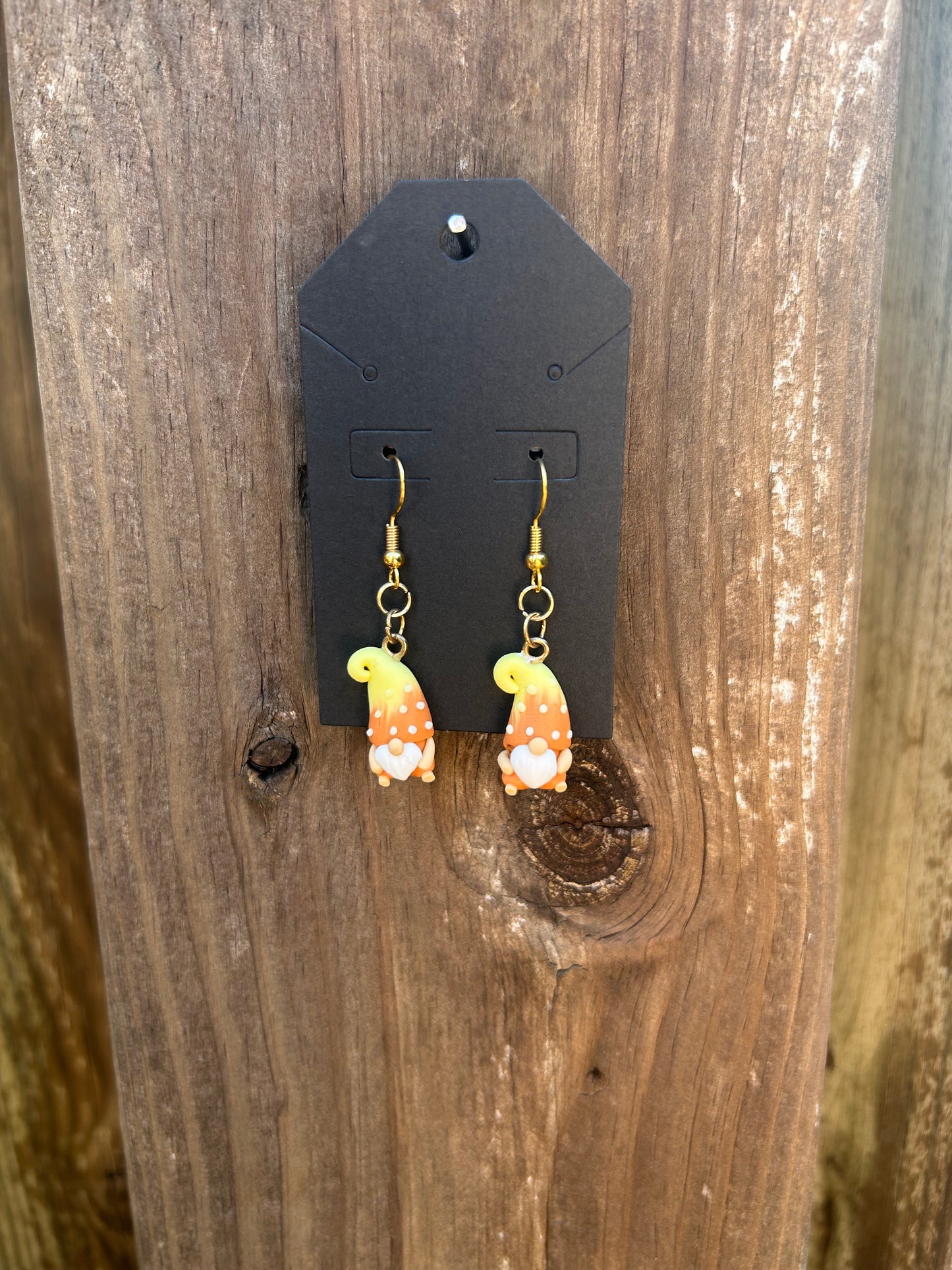 Orange Gnome Earrings