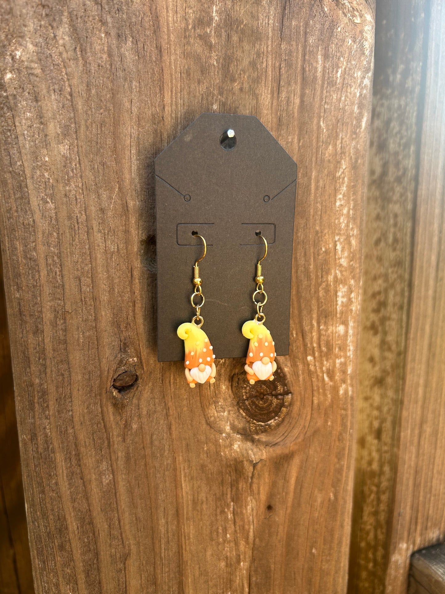 Orange Gnome Earrings