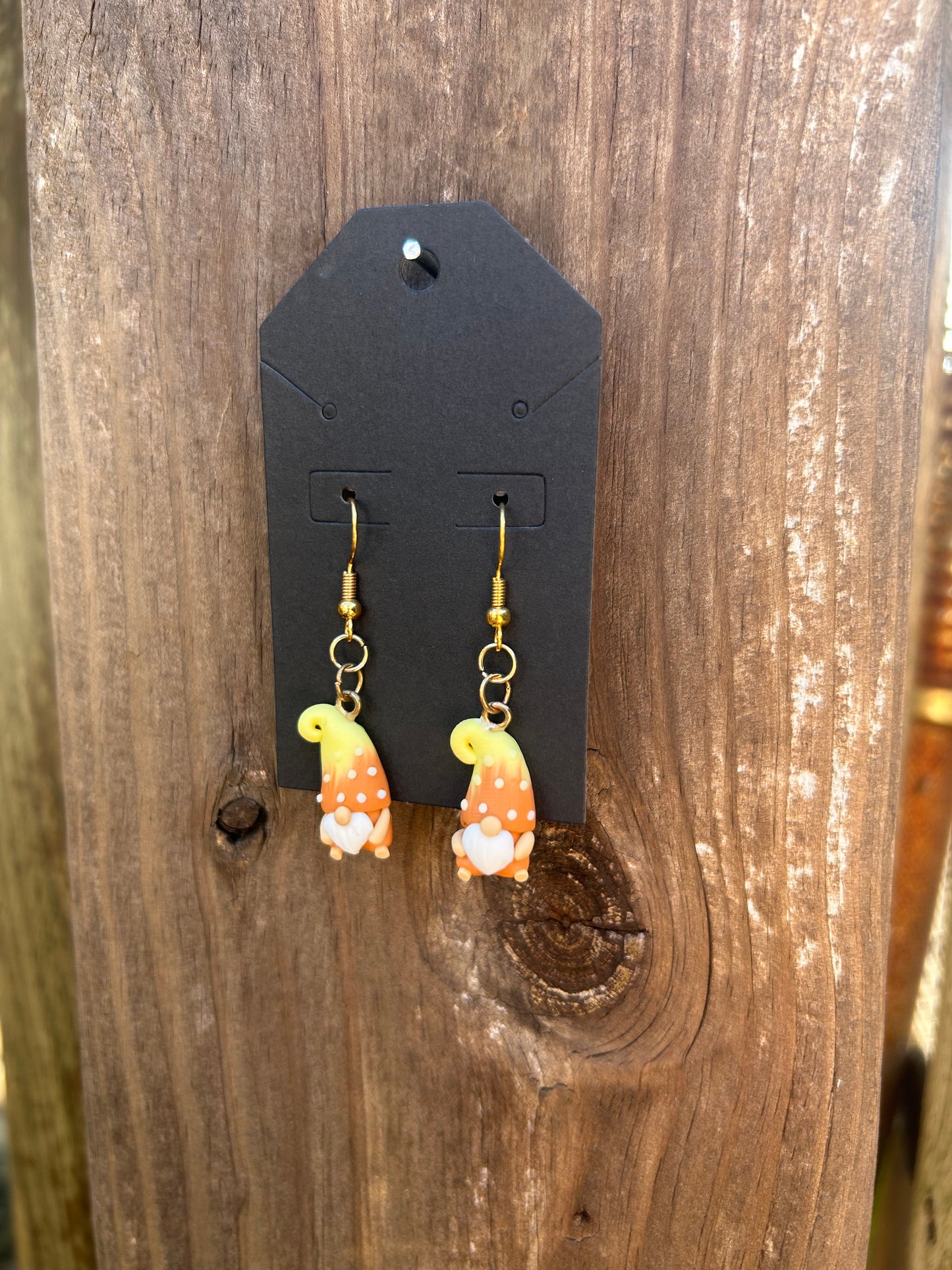 Orange Gnome Earrings