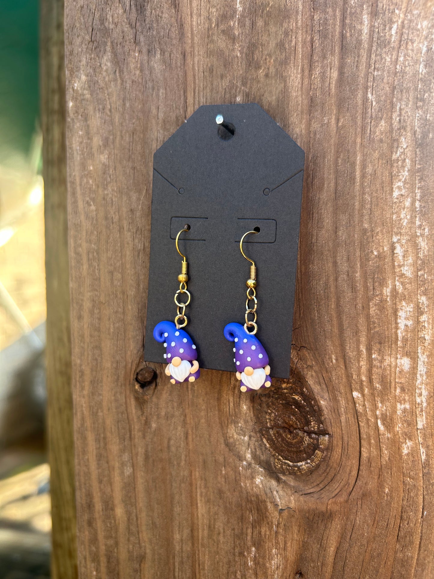 Purple Gnome Earrings