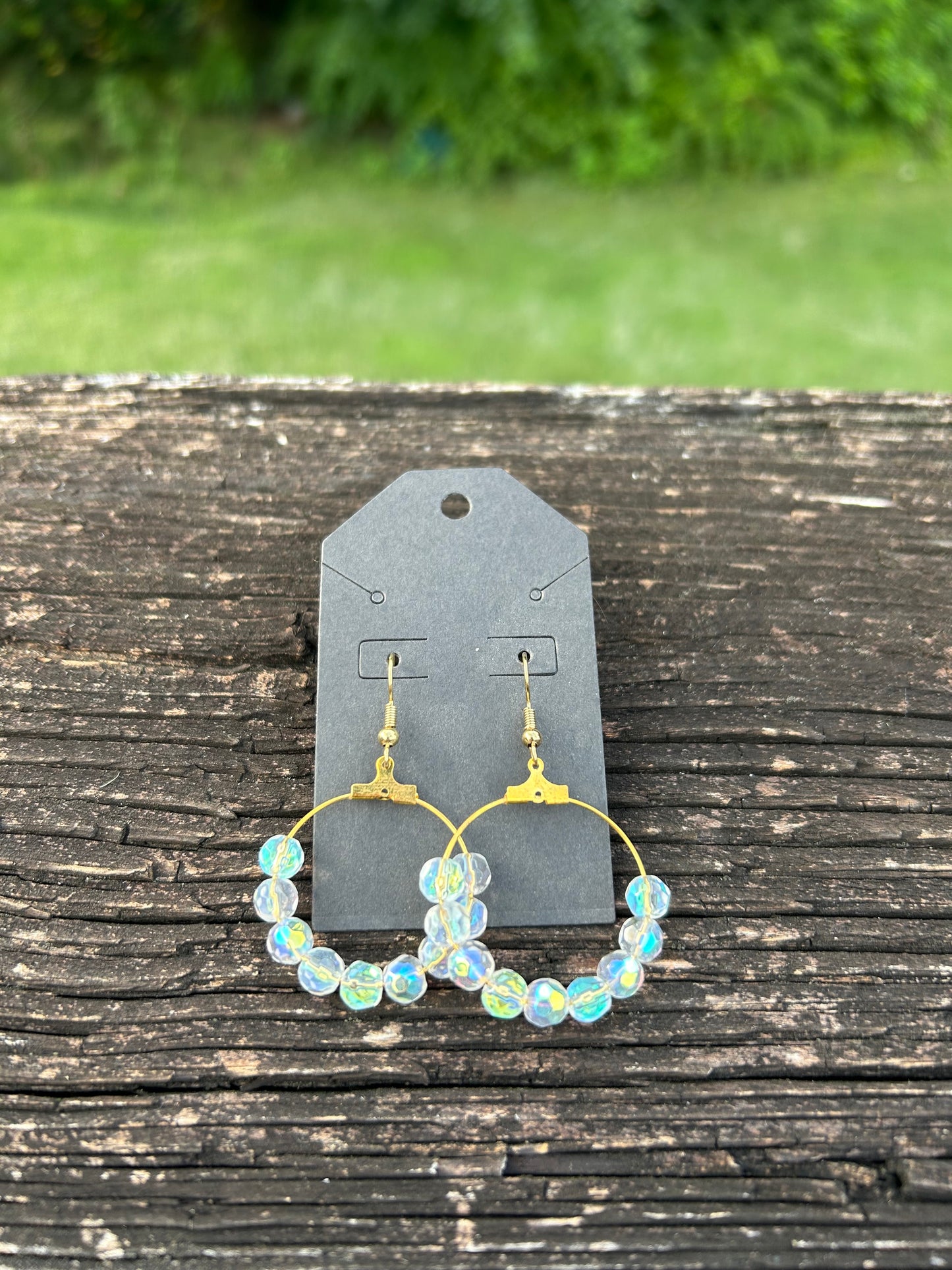 Clear Sparkly Hoop Earrings