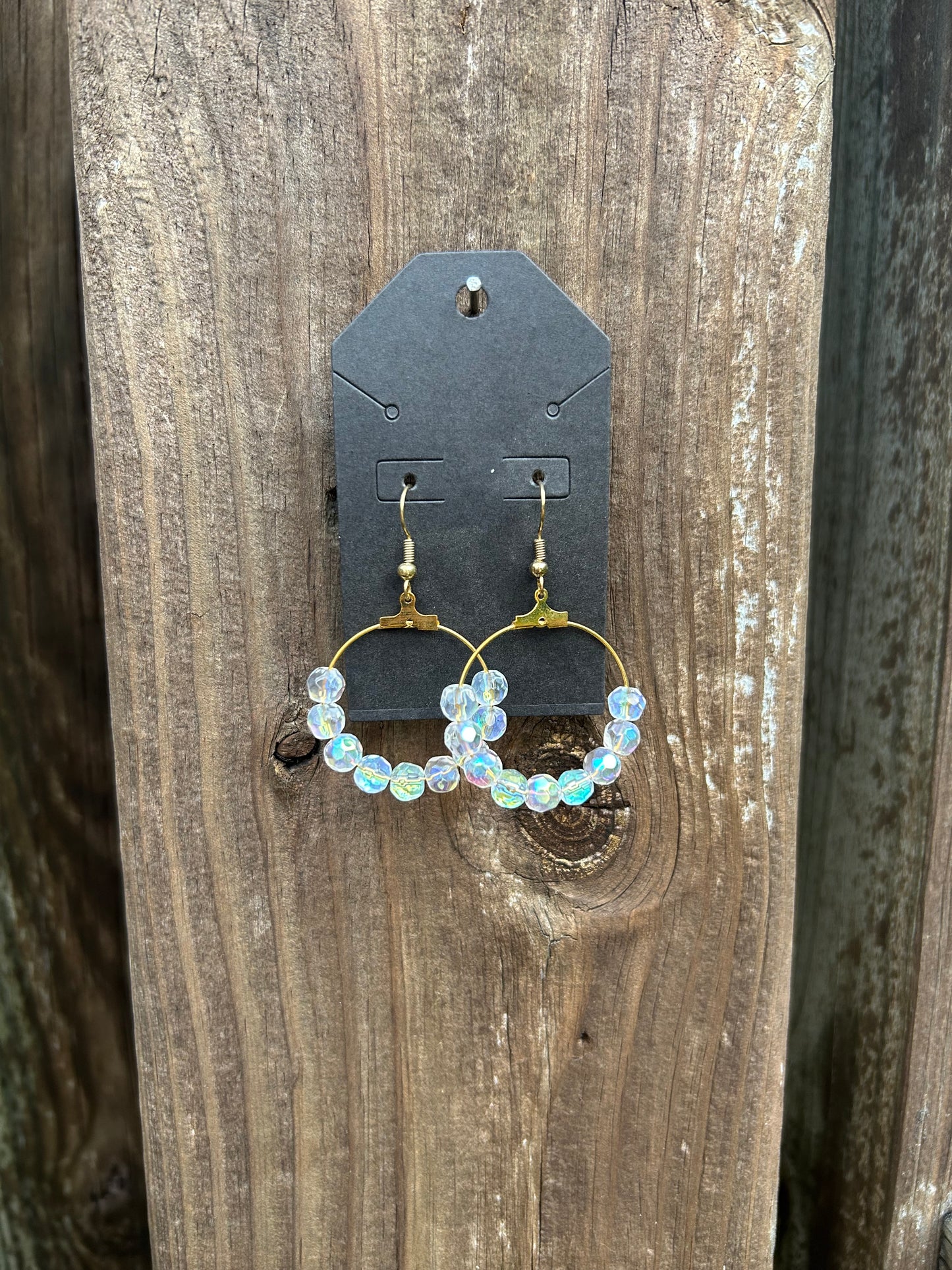Clear Sparkly Hoop Earrings