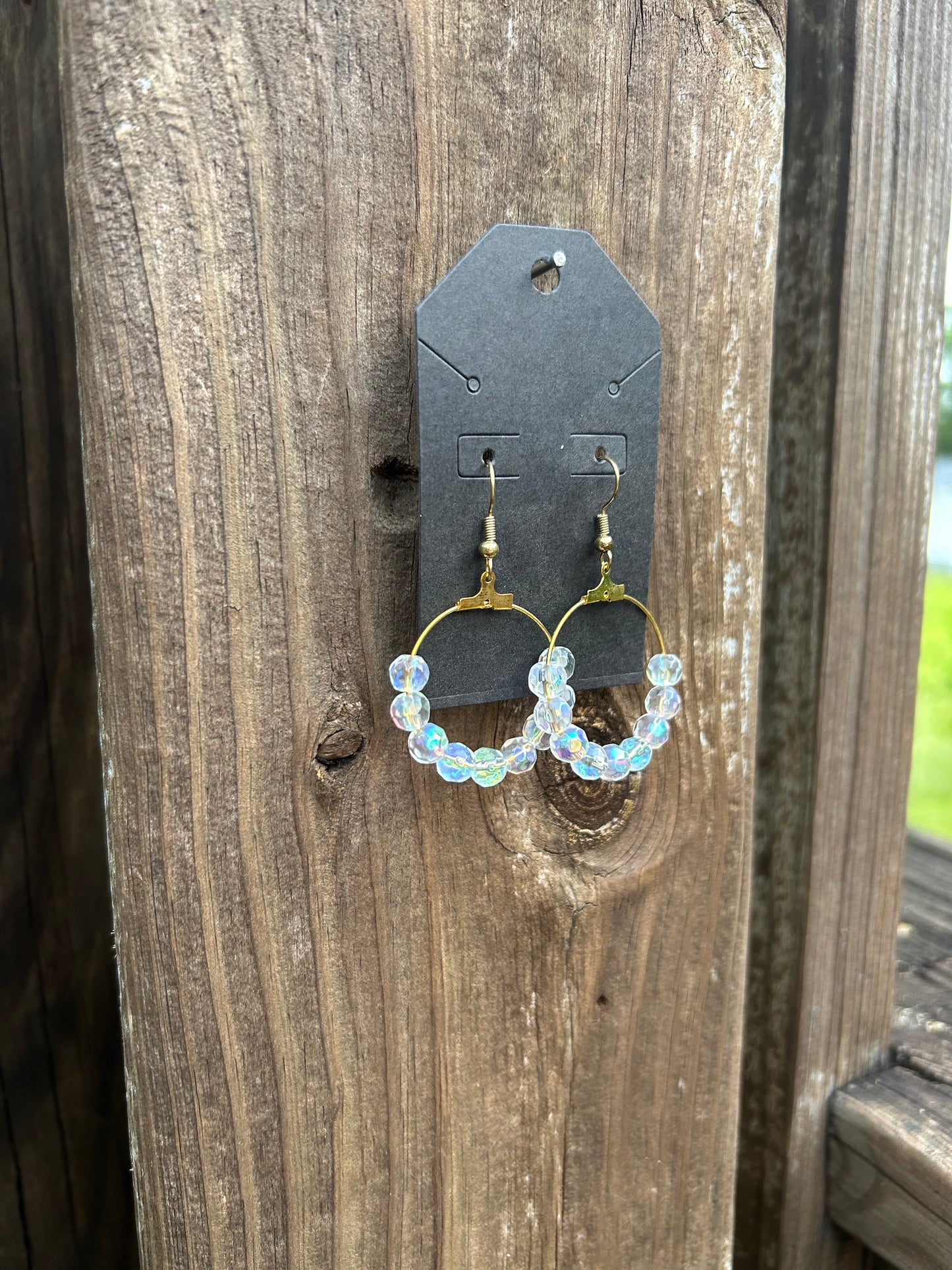 Clear Sparkly Hoop Earrings
