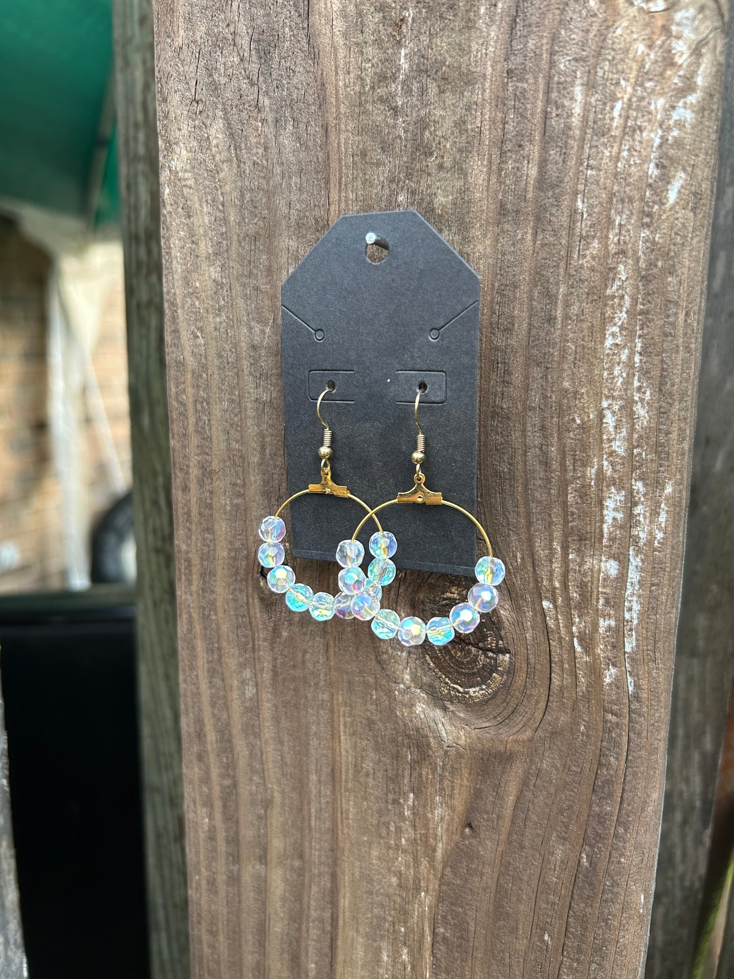 Clear Sparkly Hoop Earrings