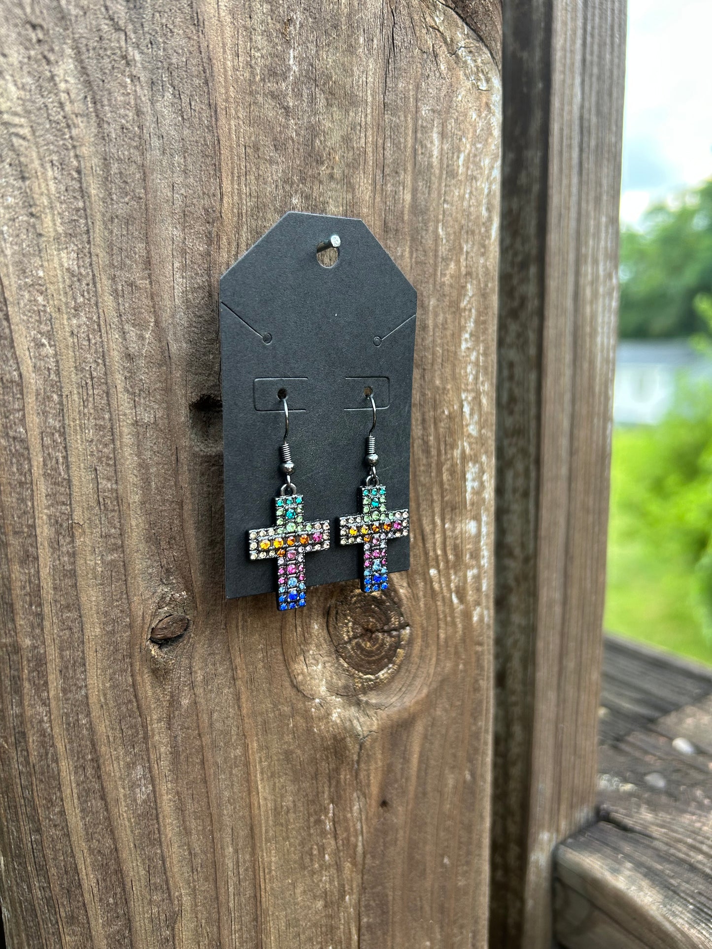 Colorful Cross Earrings