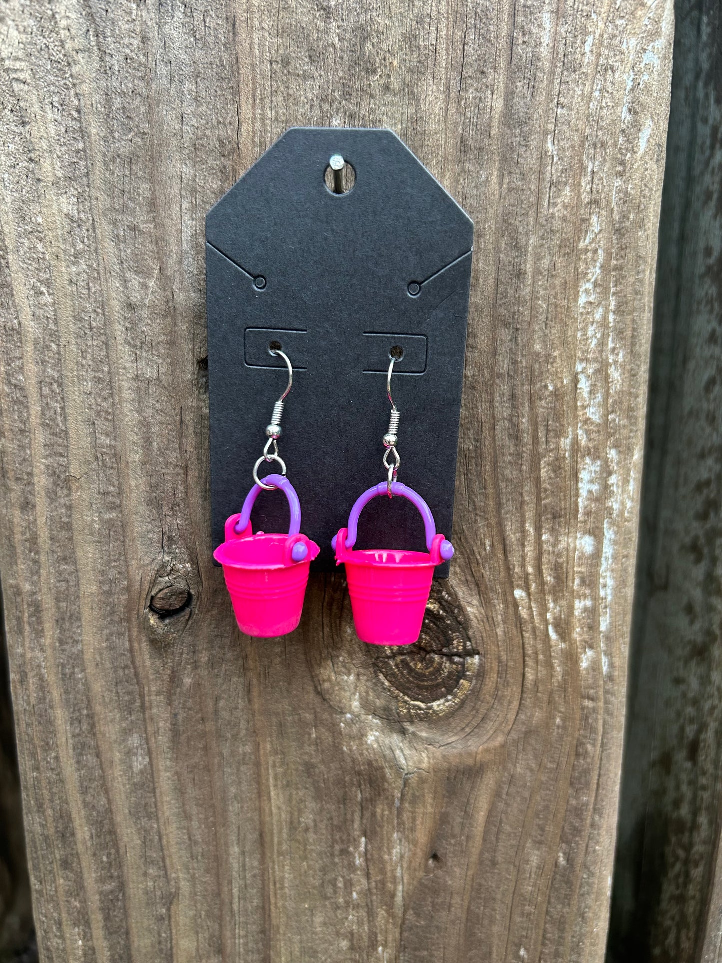 Pink Bucket Earrings