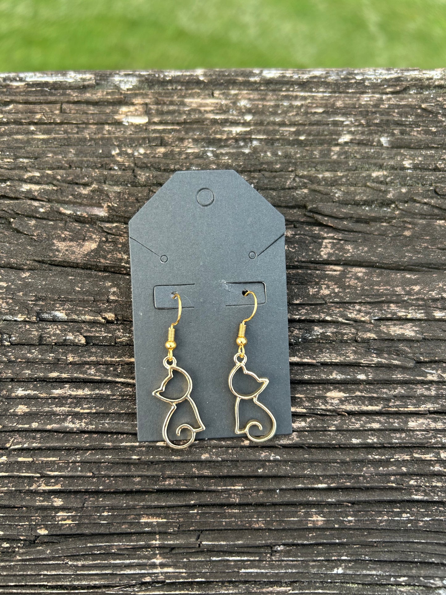 Gold Cat Earrings