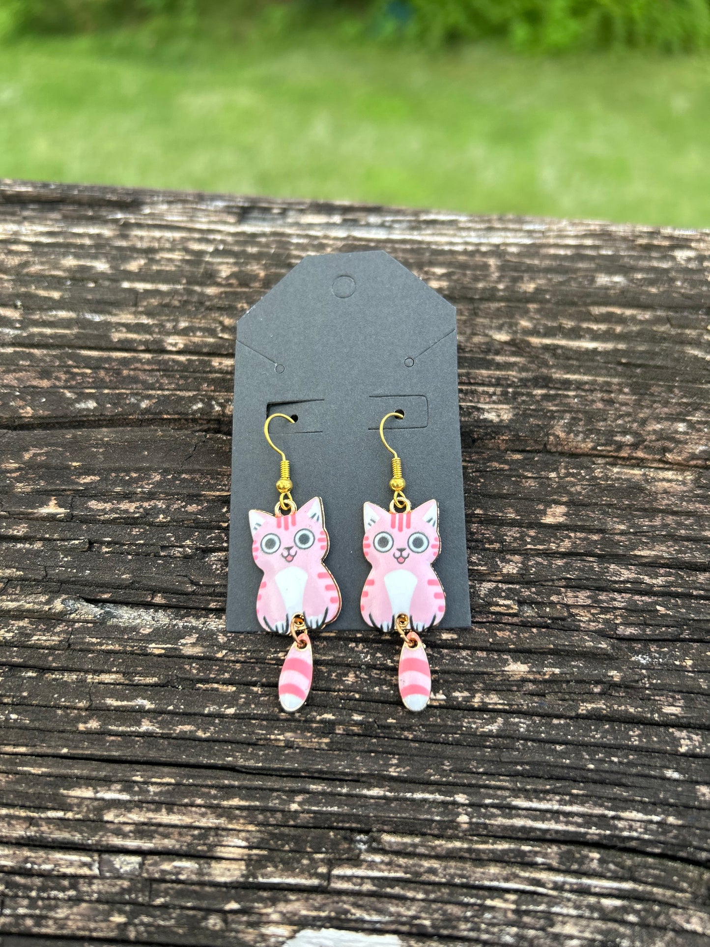 Pink Cat Earrings