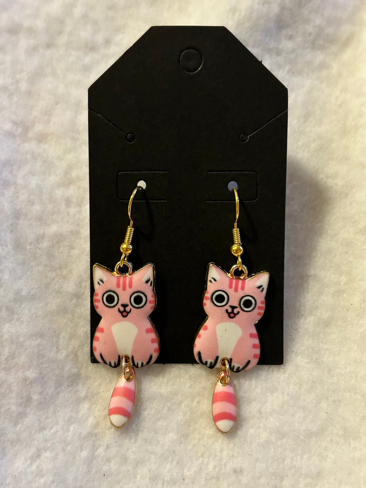 Pink Cat Earrings