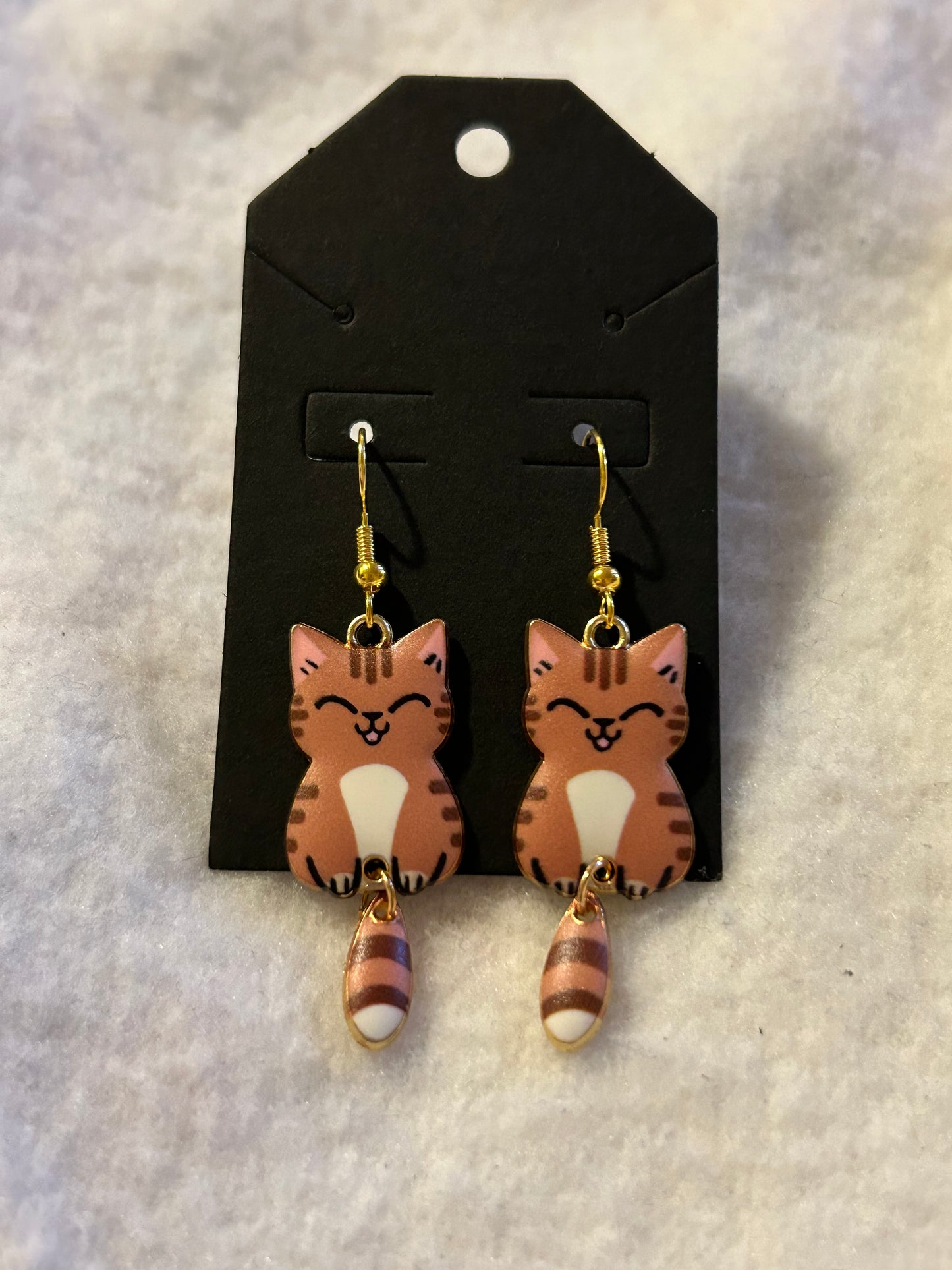 Brown Cat Earrings