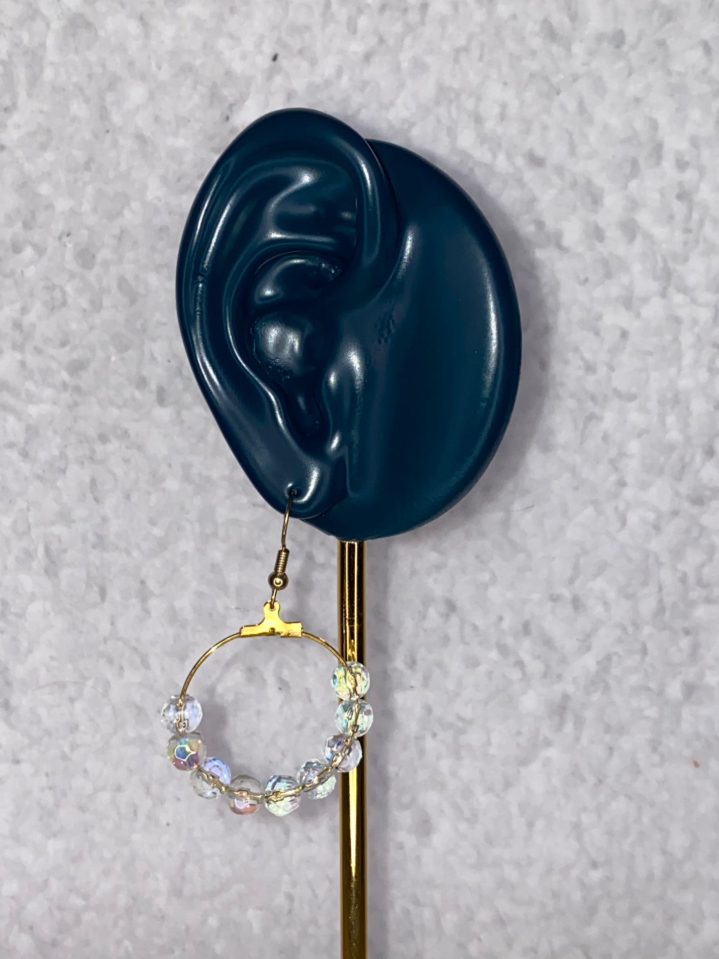 Clear Sparkly Hoop Earrings