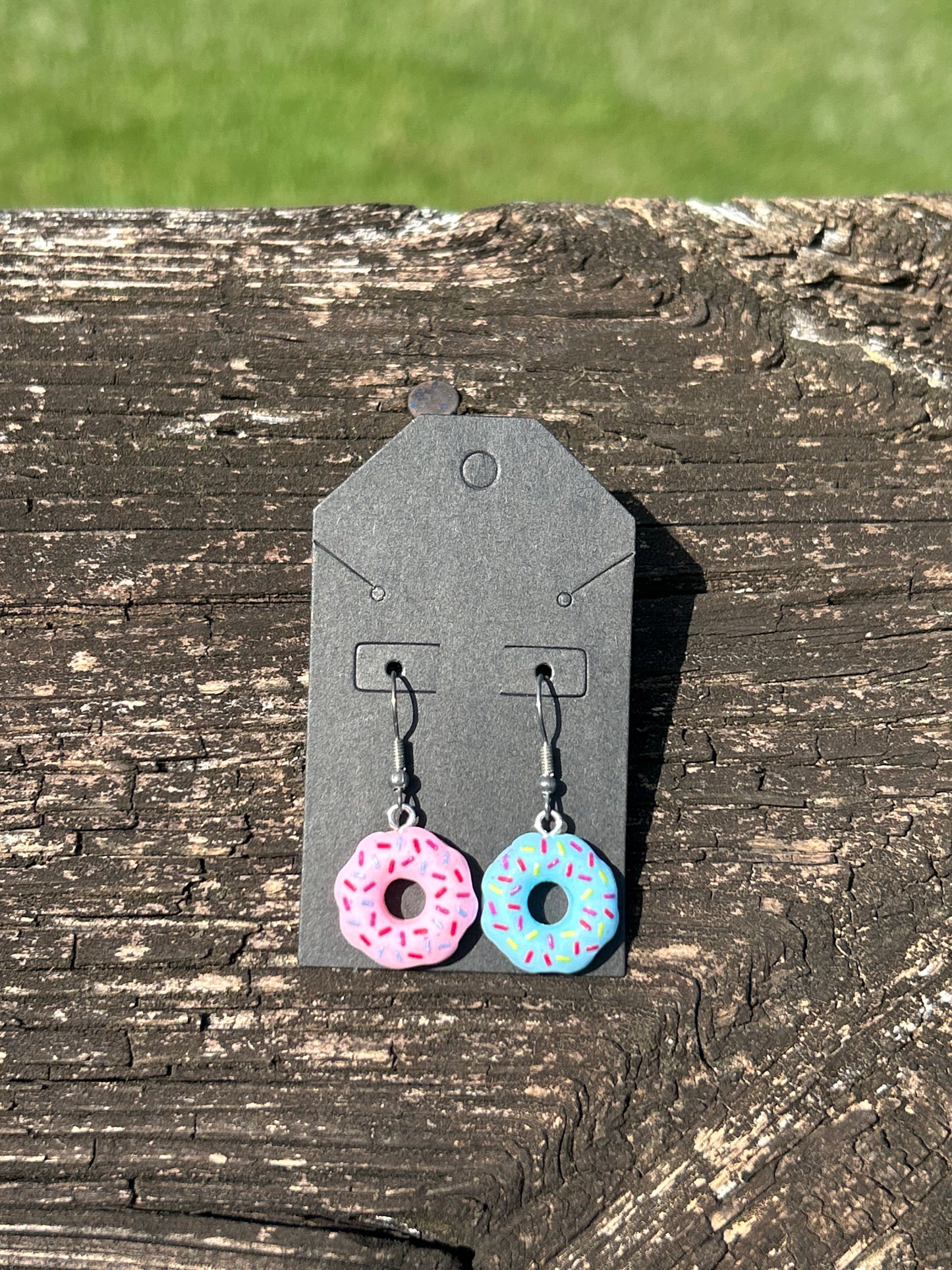 Donut Earrings (Blue & Pink)