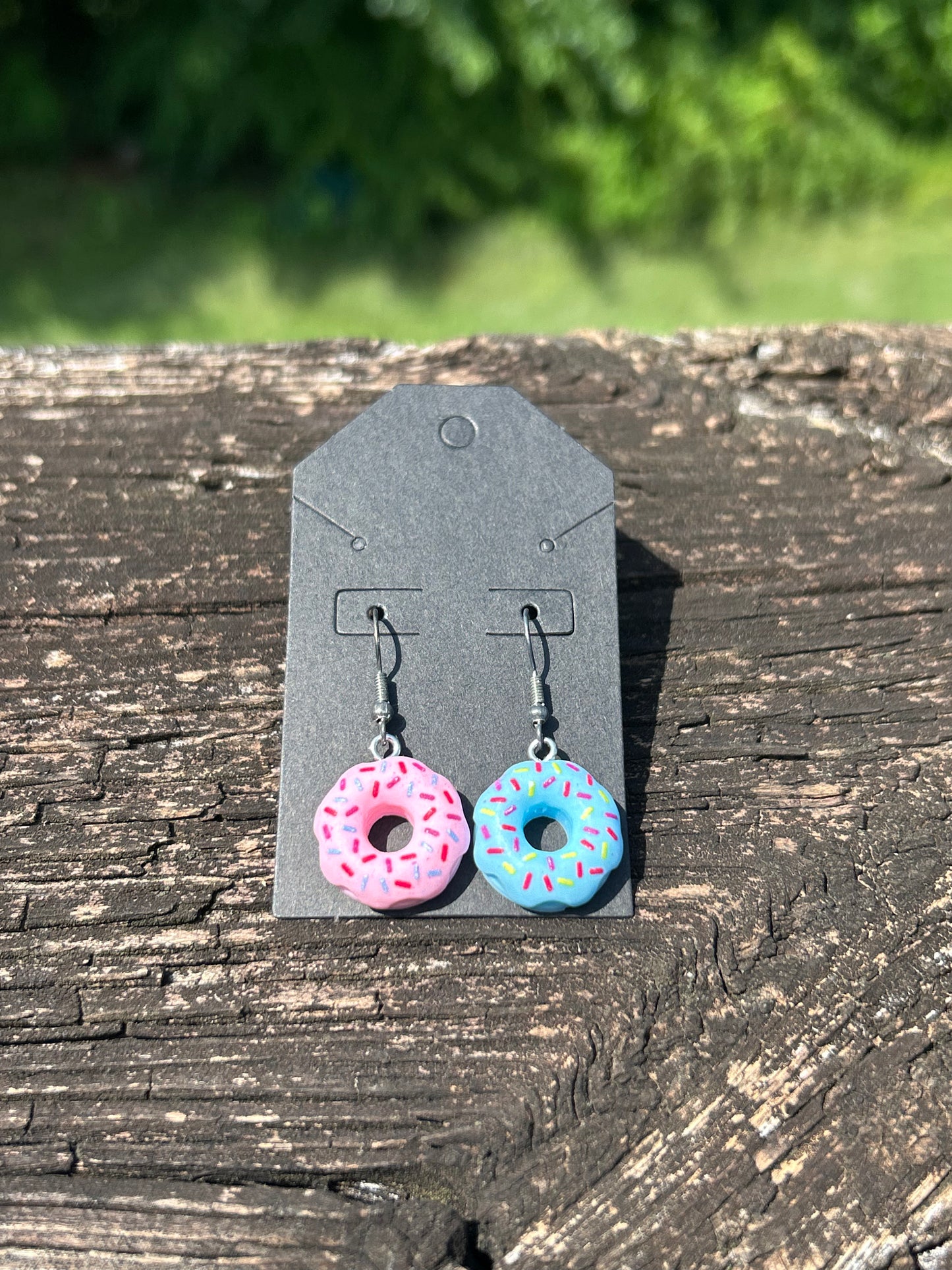 Donut Earrings (Blue & Pink)