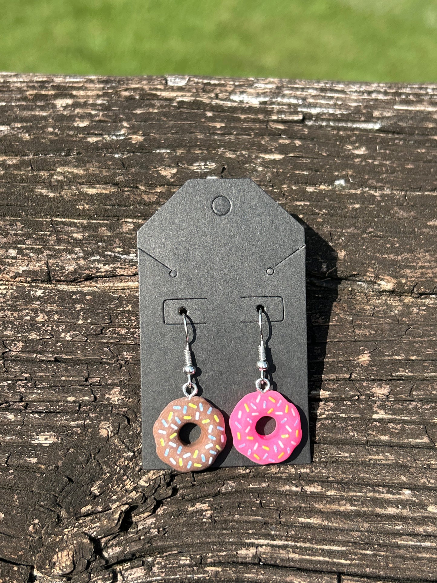 Donut Earrings (Pink & Chocolate)