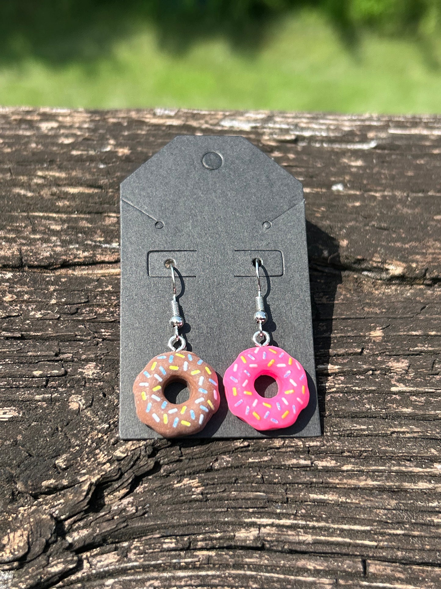 Donut Earrings (Pink & Chocolate)