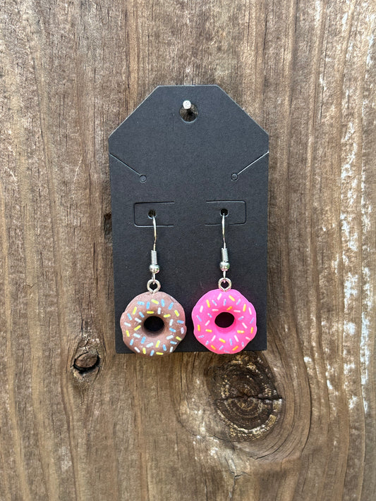 Donut Earrings (Pink & Chocolate)