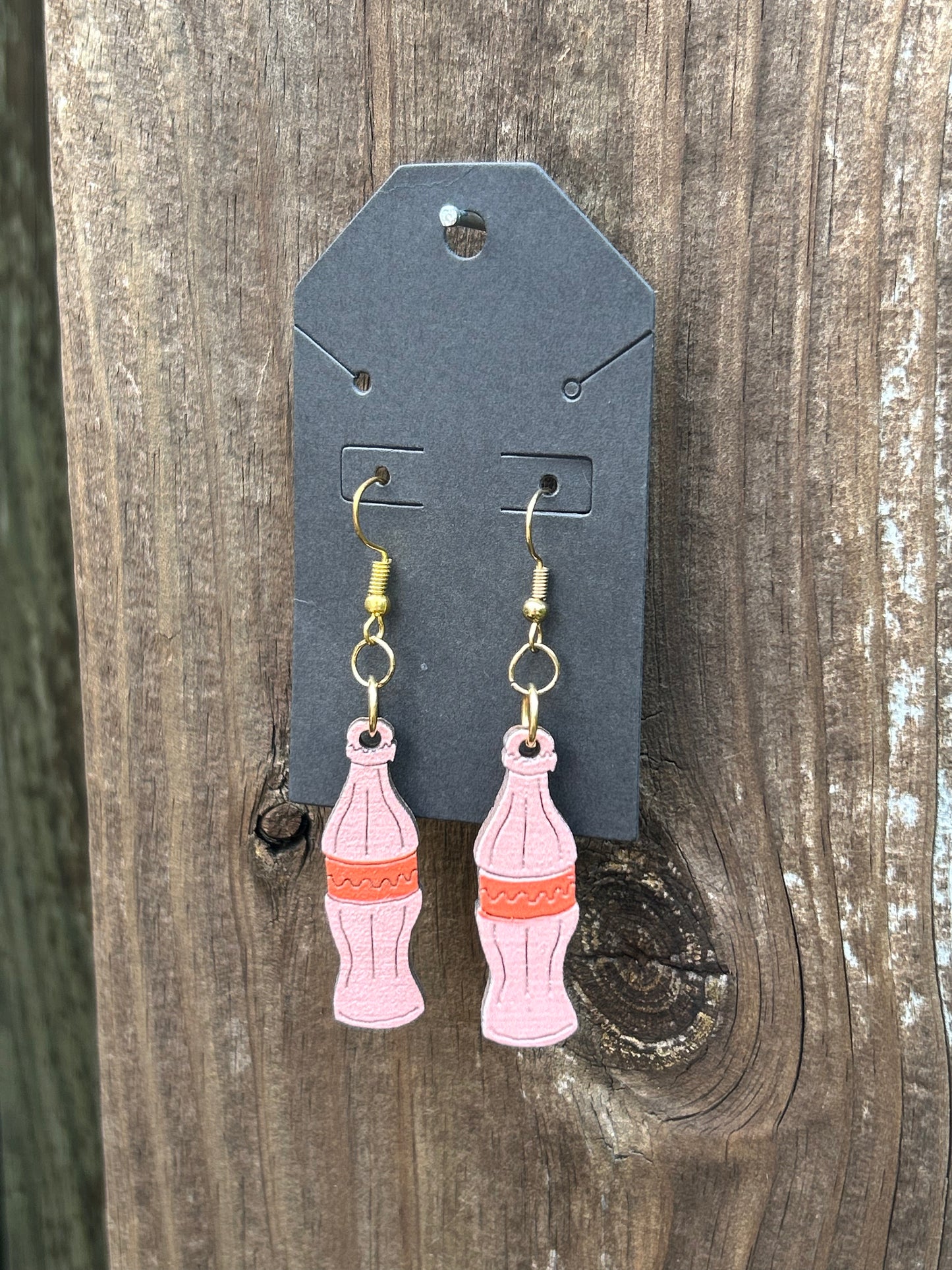 Wooden Soda Bottle Earrings