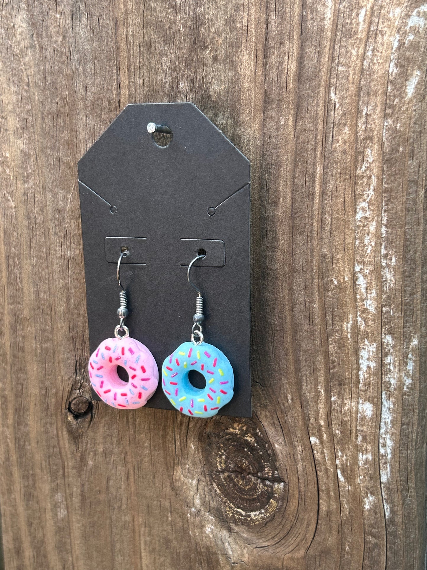 Donut Earrings (Blue & Pink)