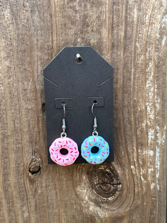 Donut Earrings (Blue & Pink)