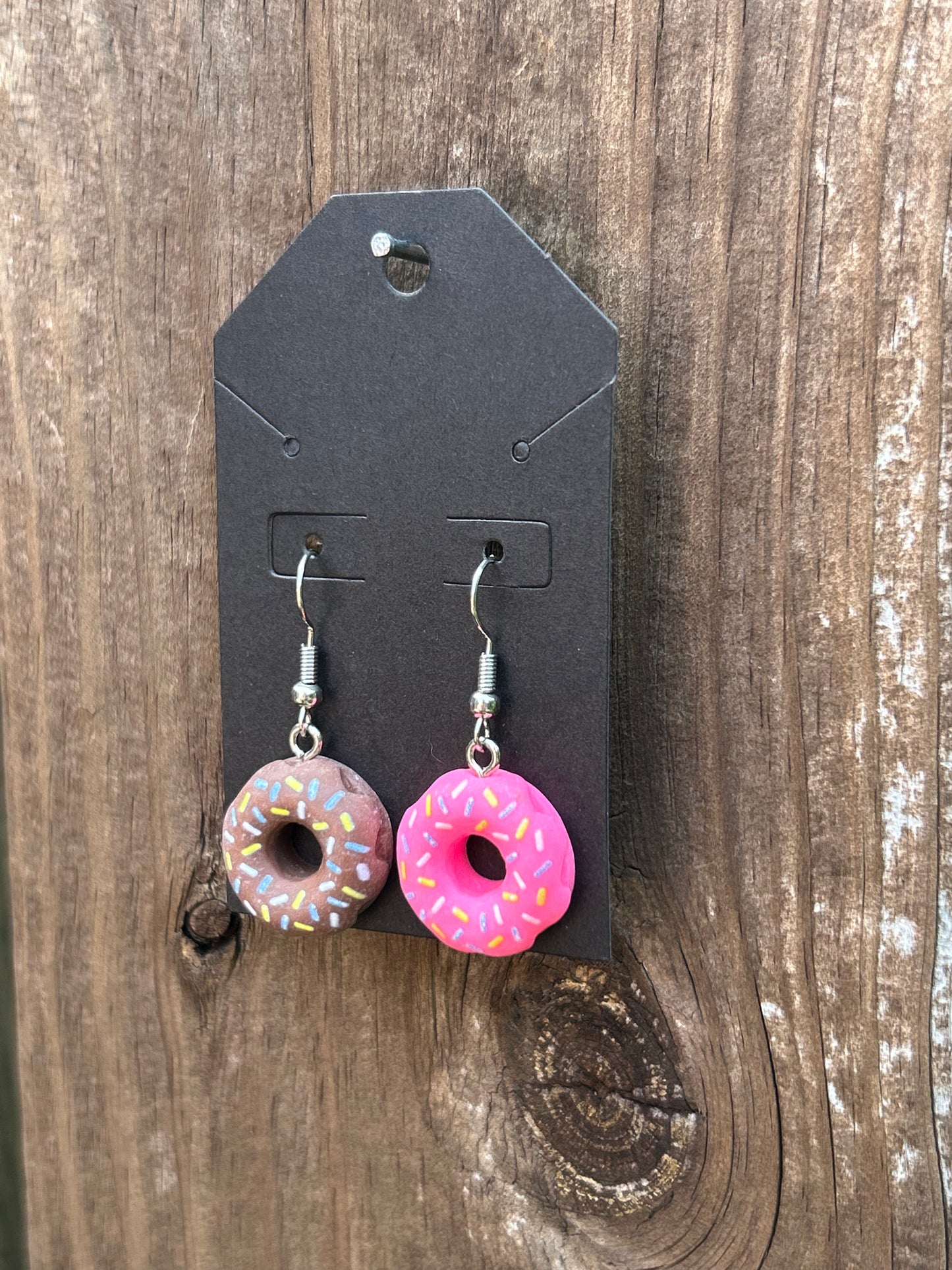 Donut Earrings (Pink & Chocolate)