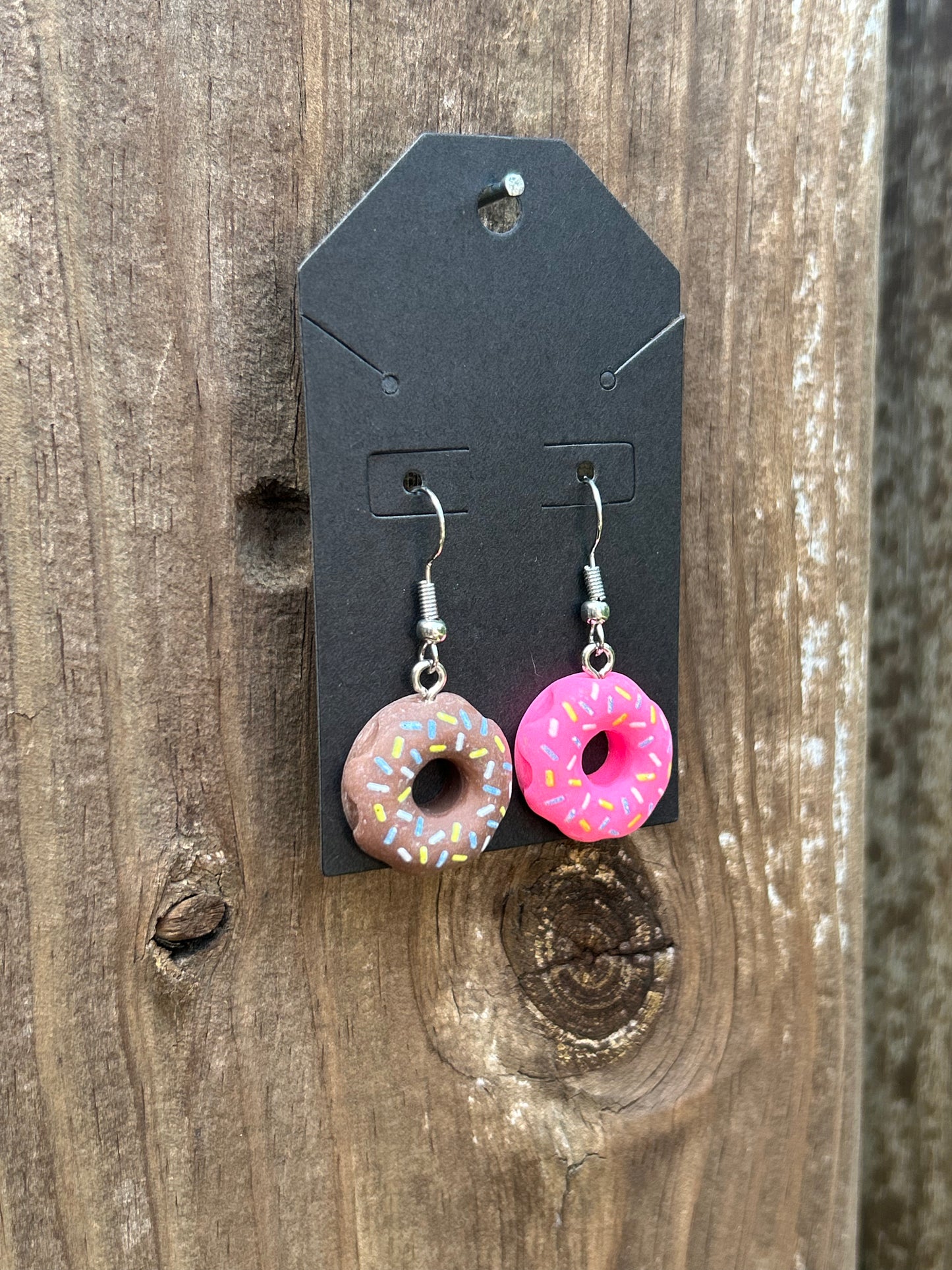 Donut Earrings (Pink & Chocolate)