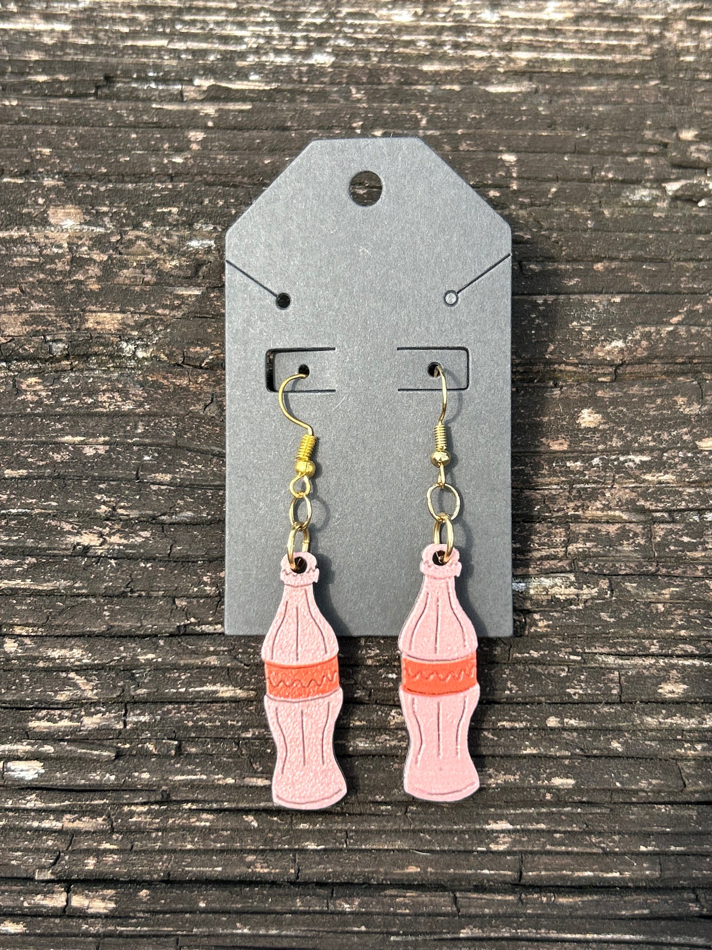 Wooden Soda Bottle Earrings