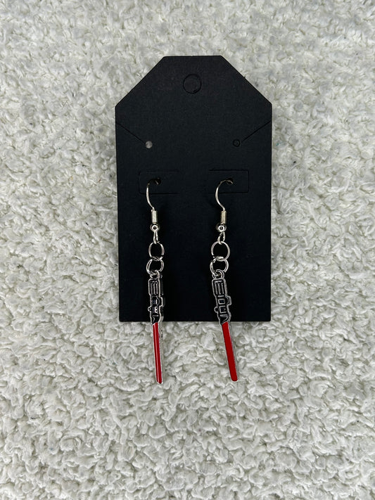 Red Lightsaber Earrings