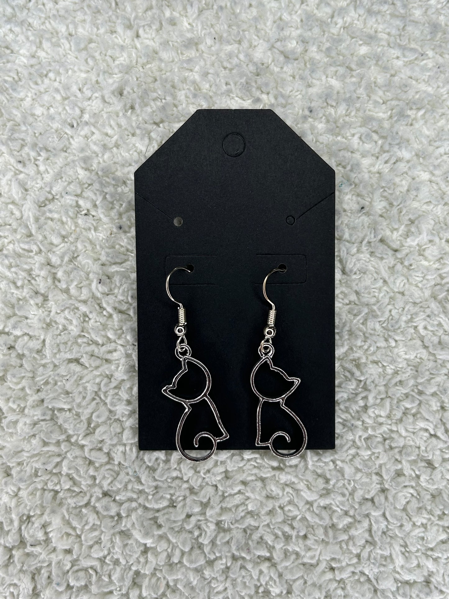 Silver Cat Earrings