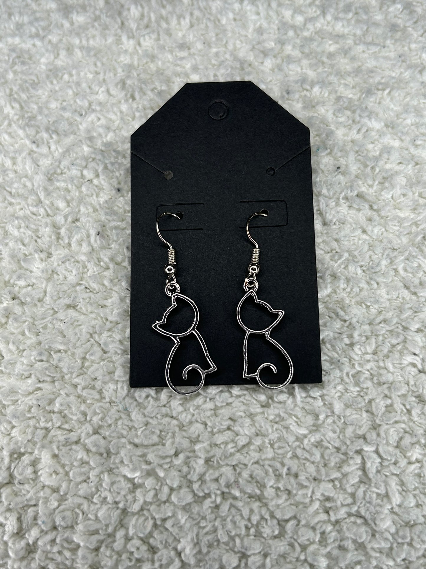 Silver Cat Earrings