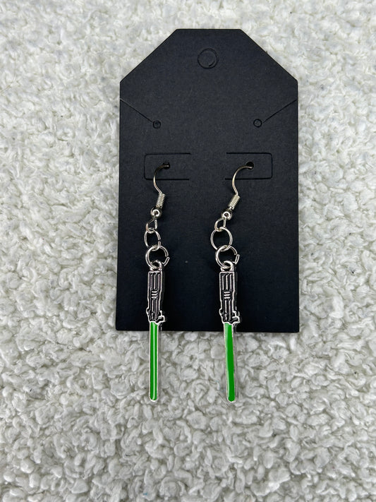 Green Lightsaber Earrings
