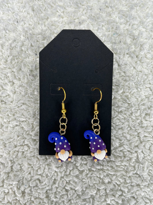 Purple Gnome Earrings