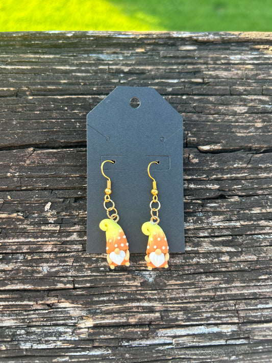 Orange Gnome Earrings