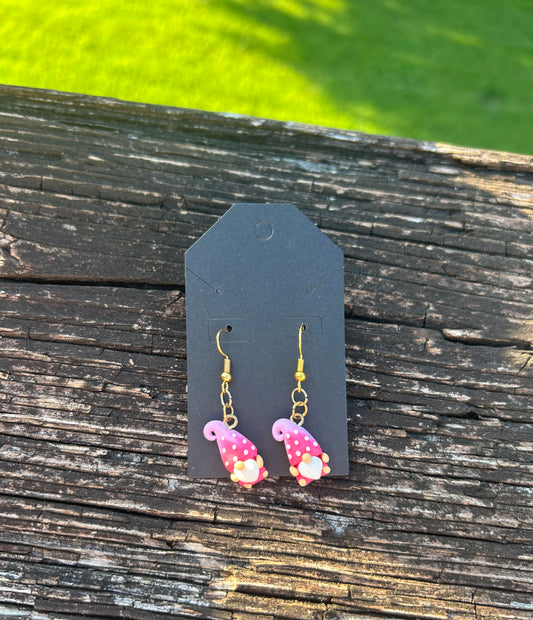 Pink Gnome Earrings