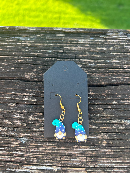 Blue Gnome Earrings