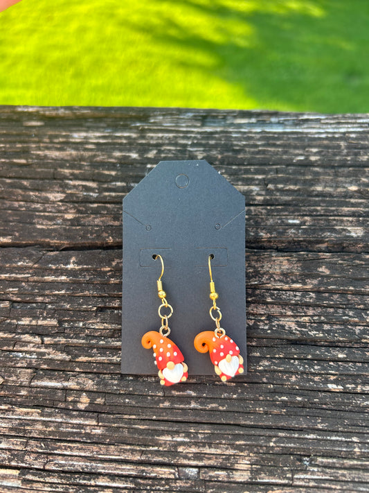 Red Gnome Earrings