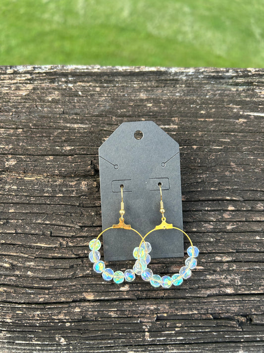 Clear Sparkly Hoop Earrings