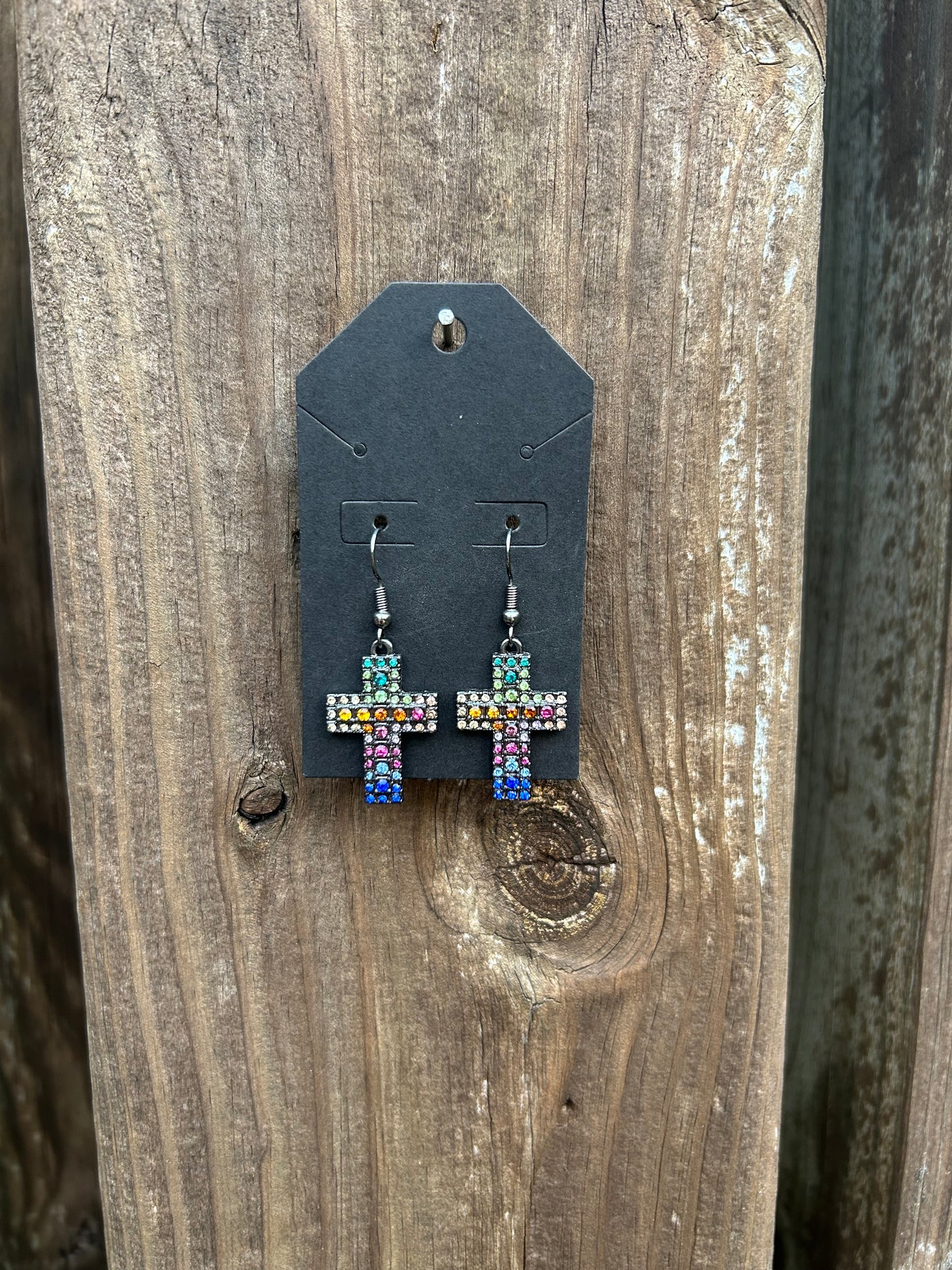 Colorful Cross Earrings