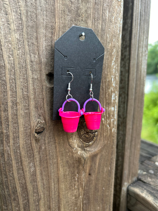 Pink Bucket Earrings