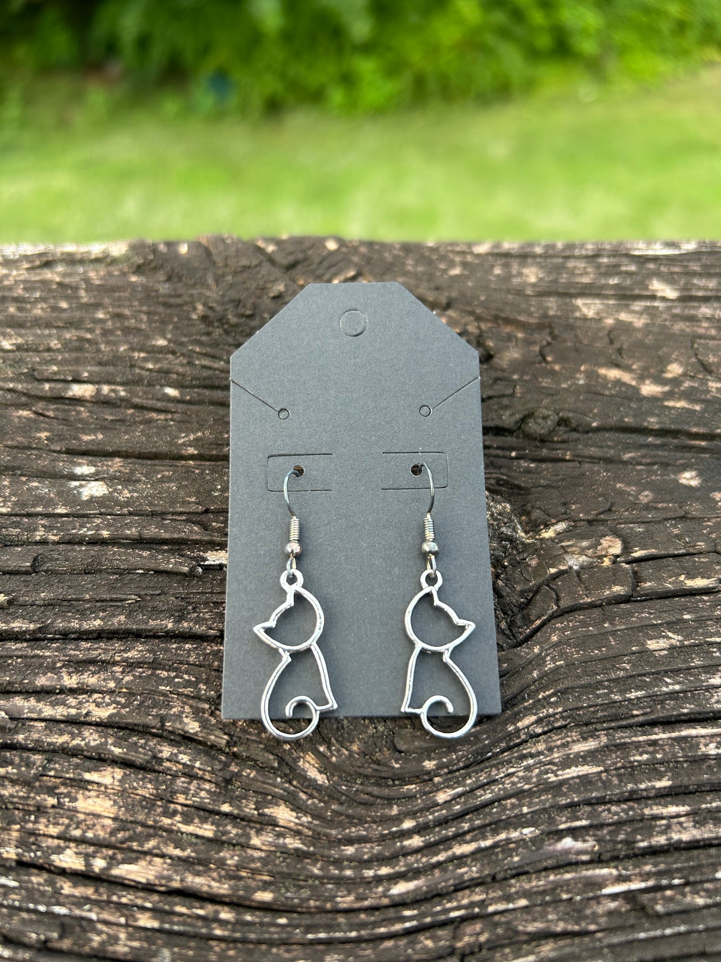 Silver Cat Earrings
