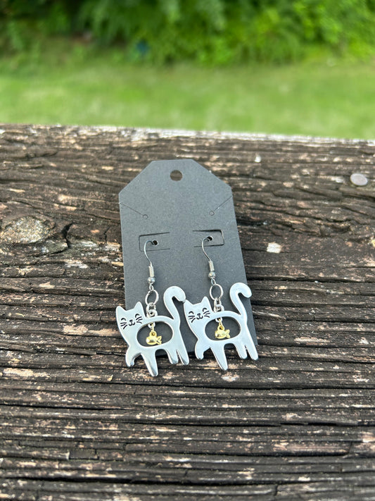Cat & Fish Earrings