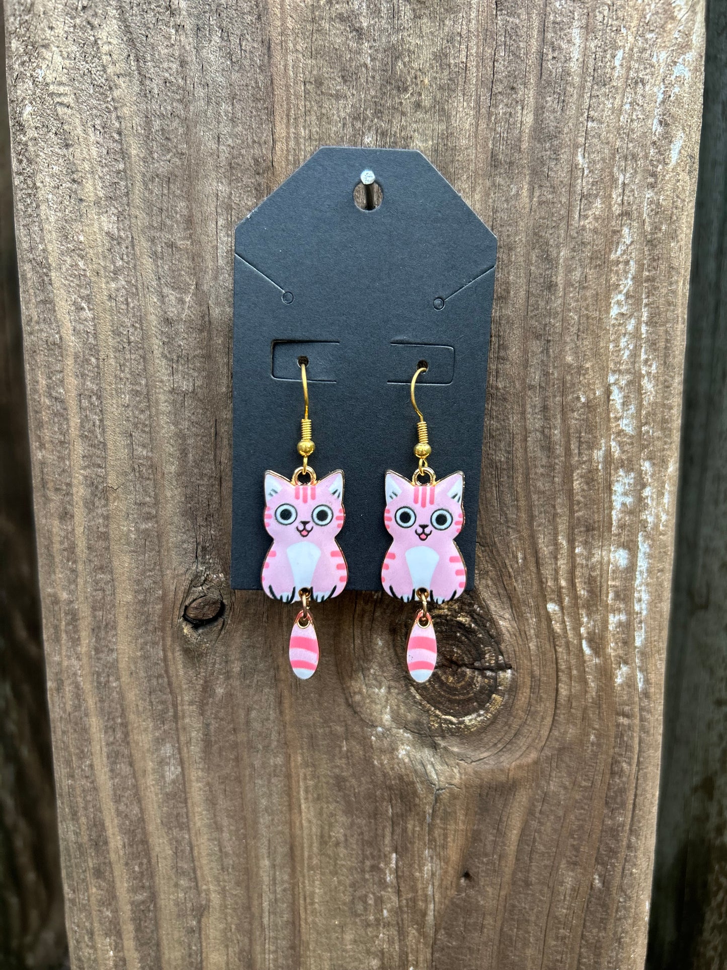 Pink Cat Earrings